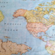 Kép 2/2 - Loneta vászon, világtérkép kék-140x0,60m