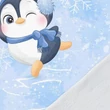 Prémium Futter, szabadidő anyag panel 40x50 cm, Korcsolyázó pingvin
