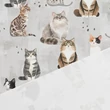 Prémium mintás pamutvászon, Macskák