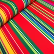Prémium mintás pamutvászon, Multicolor piros-zöld csíkok