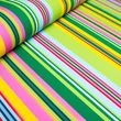 Prémium mintás pamutvászon, Multicolor sárga-zöld csíkok