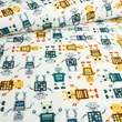 Prémium mintás pamutvászon, Robotok