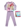 Hosszú vékony pamut gyerek pizsama - Hercegnők - Aranyhaj, Ariel, Csipkerózsika mintával - Jersey  - világoslila - 104