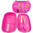 Barbie Love szendvicsdoboz + evőeszköz szett