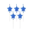 Kék csillag Metallic tortagyertya, gyertya szett 5 db-os