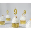 Arany Metallic számgyertya, tortagyertya 9-es