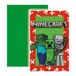 Minecraft Green party meghívó 6 db-os FSC