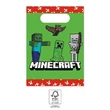 Minecraft Green papír ajándéktasak, ajándékzacskó 4 db-os