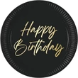 Happy Birthday Elegant papírtányér 8 db-os 23 cm FSC