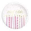 Happy Birthday Candles papírtányér 8 db-os 23 cm FSC