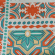 Kép 2/2 - Viaszos vászon, türkiz és rozsda színű mintázattal