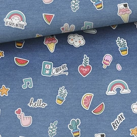 Prémium pamut jersey, cuki matricák  1,60 x 0,50 m