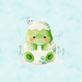 Futter, szabadidő anyag panel 40x50 cm, Aranyos dinobaba