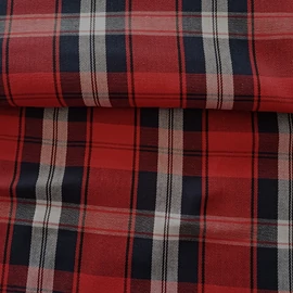 Flanel nagy kockás, piros alapon, kék kockás