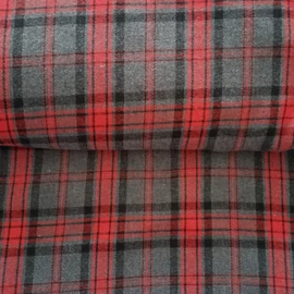 Flanel nagy kockás, szürke alapon, piros fekete kockás