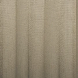 LARINA fényáteresztő függöny anyag, aranybarna színben, arany csíkozással, 310 cm magas
