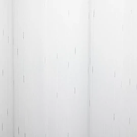 Fényáteresztő függöny anyag, ecrü színben, ezüst csíkozással 295 cm magas