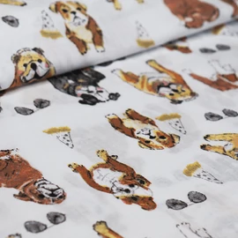 Mintás pamutvászon, angol buldog