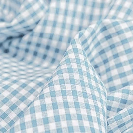 Puplin, nagy kockás - világoskék