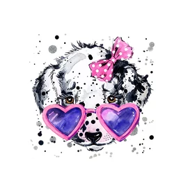 Prémium Futter, szabadidő anyag panel 40x50 cm, Dalmata szemüvegben