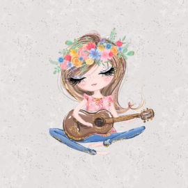 Futter, szabadidő anyag panel 40x50 cm, Lány gitárral