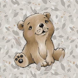Prémium Futter, szabadidő anyag panel 40x50 cm, Az erdő gyermekei - Medve