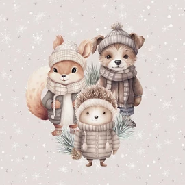 Prémium Futter, szabadidő anyag panel 40x50 cm, Cuki állatok kabátban