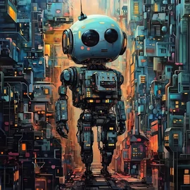 Futter, szabadidő anyag panel 40x50 cm, Cybercity robot