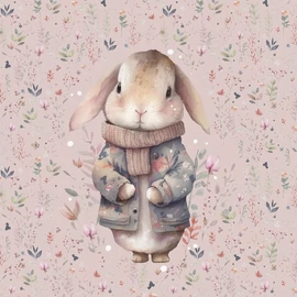 Prémium Futter, szabadidő anyag panel 40x50 cm, Fázós nyuszi