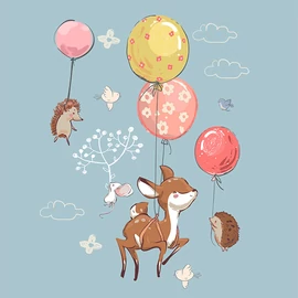 Futter, szabadidő anyag panel 40x50 cm, Őzike és barátai