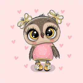 Futter, szabadidő anyag panel 40x50 cm, bagoly lány