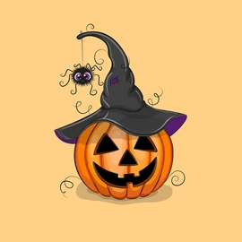 Futter, szabadidő anyag panel 40x50 cm, Halloween tökfej