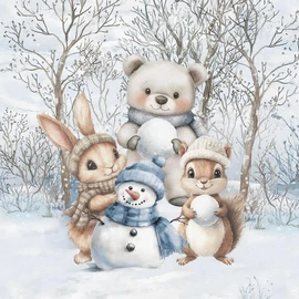 Prémium Futter, szabadidő anyag panel 40x50 cm, Játék a hóban