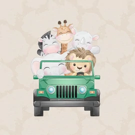 Prémium Futter, szabadidő anyag panel 40x50 cm, Jeep safari