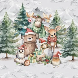 Prémium Futter, szabadidő anyag panel 40x50 cm, Karácsonyi erdő