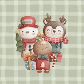 Prémium Futter, szabadidő anyag panel 40x50 cm, Karácsonyi jóbarátok