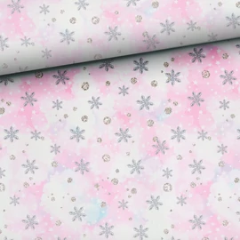 Prémium mintás futter, Pink hópelyhek