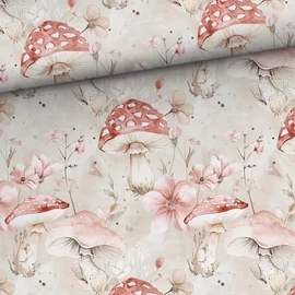 Prémium pamut jersey, Gombák és virágok