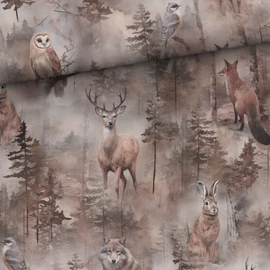 Prémium pamut jersey, Hajnali erdő