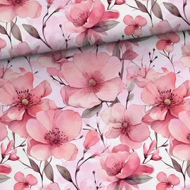 Prémium pamut jersey, Pink hibiszkusz