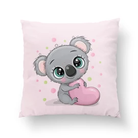 Prémium pamutvászon panel 38x38 cm, koala szivecskével