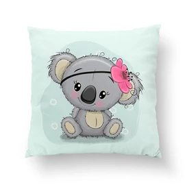 Prémium pamutvászon panel 38x38 cm, koala virággal