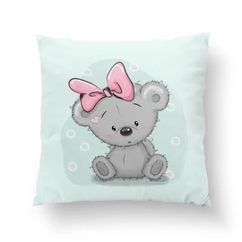 Prémium pamutvászon panel 38x38 cm, masnis koala
