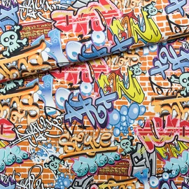 Prémium mintás pamutvászon, Graffiti