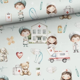 Prémium mintás pamutvászon, Kis doktorok