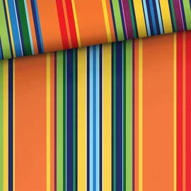 Prémium mintás pamutvászon, Multicolor narancs csíkok