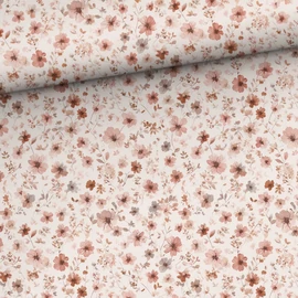 Prémium mintás pamutvászon, Pink virágok