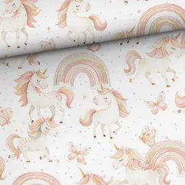 Prémium mintás pamutvászon, Tündéri unikornisok