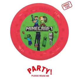 4db újrafelhasználható bulitányér 21cm MINECRAFT