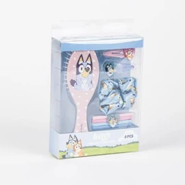 Bluey 4 részes szépségápolási készlet (2 hajgumi+karkötő+hajkefe)